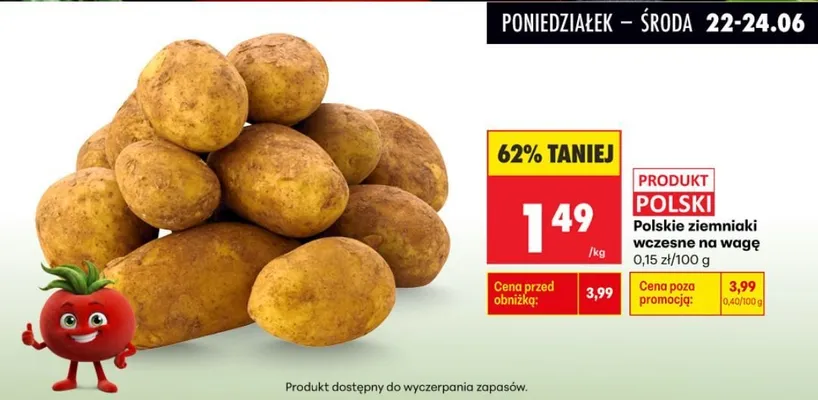 Ziemniaki wczesne polskie na wagę promocja w Biedronka