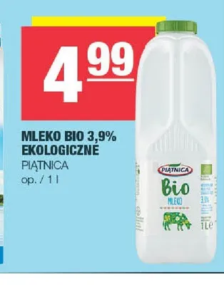Mleko Bio 3,9% ekologiczne Piątnica promocja w SPAR