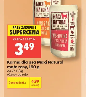 Karma dla psa Maxi Natural małe rasy promocja w Biedronka
