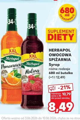 Syrop Herbapol Owocowa Spiżarnia Pomarańcza promocja w Kaufland