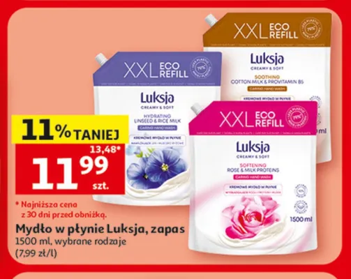 Mydło w płynie Luksja Creamy & Soft Soothing Cotton Milk & Provitamin B5 zapas promocja w Auchan