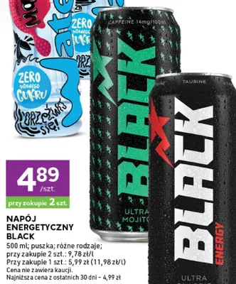 Napój energetyczny Black promocja w Stokrotka