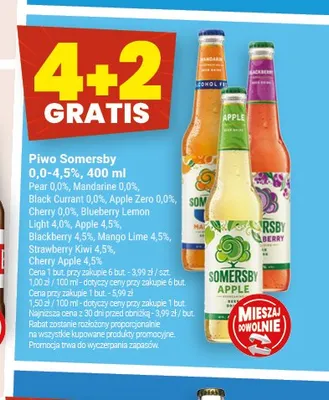 Piwo bezalkoholowe Somersby Cherry 0,0% promocja w Twój Market
