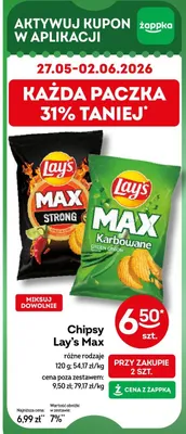 Chipsy Lay's MAX Karbowane Green Onion promocja w Żabka