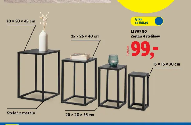 Zestaw 4 stolików Livarno promocja w Lidl
