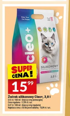 Żwirek silikonowy Cleo+ promocja w Twój Market
