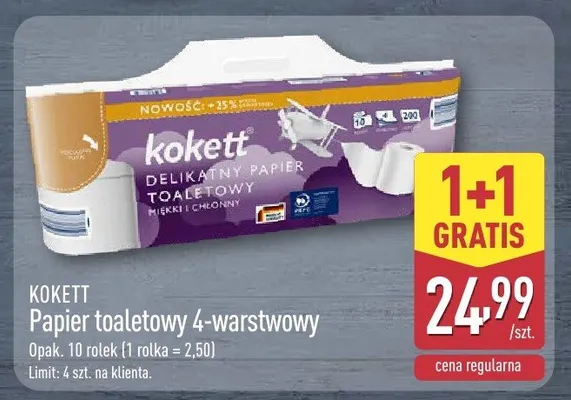 Papier toaletowy 4-warstwowy promocja w Aldi