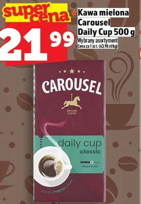 Kawa mielona Carousel Daily Cup 500g promocja w TOPAZ