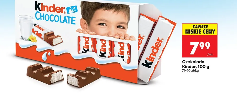 Czekolada Kinder 100 g promocja w Biedronka