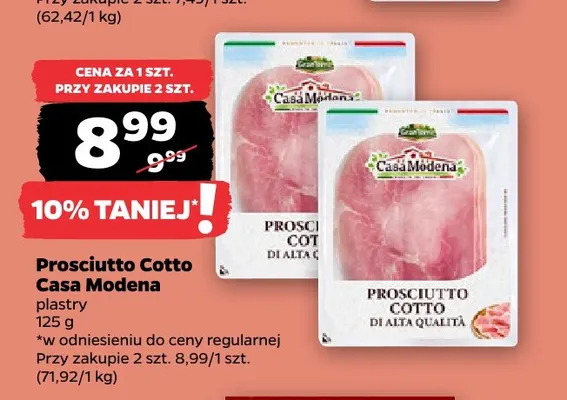 Prosciutto Cotto Casa Modena plastry promocja w Netto