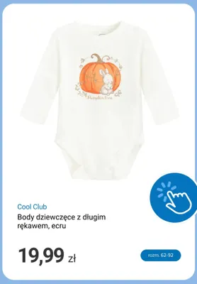 Body dziewczęce z długim rękawem ecru Cool Club promocja w Smyk