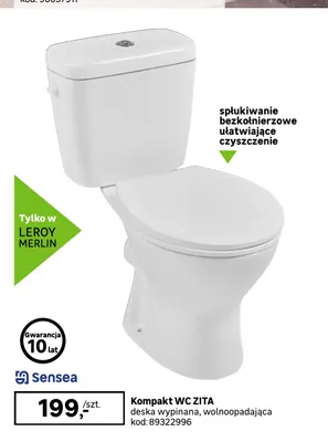 Kompakt Wc Zita deska wypinana wolnoopadająca Sensea promocja w Leroy Merlin