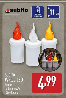 Wkład LED na baterie Aa Subito 11 cm promocja w Aldi