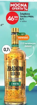 Likier Żołądkowa Gorzka z Miętą i 22-karatowym złotem promocja w Żabka
