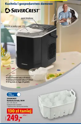 Kostkarka do lodu SILVERCREST 105W 22,2x29x29,4cm promocja w Lidl