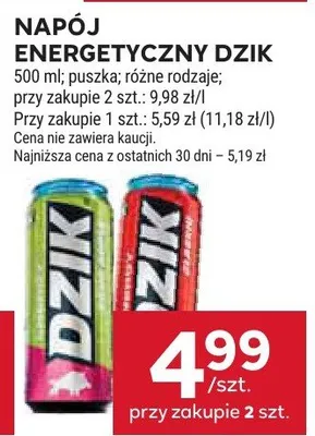 Napój energetyczny Dzik promocja w Stokrotka