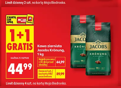Kawa ziarnista Jacobs Krönung promocja w Biedronka