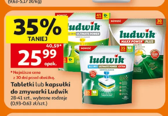 Tabletki do zmywarki Ludwik All in 1 Ultimate Power promocja w Auchan