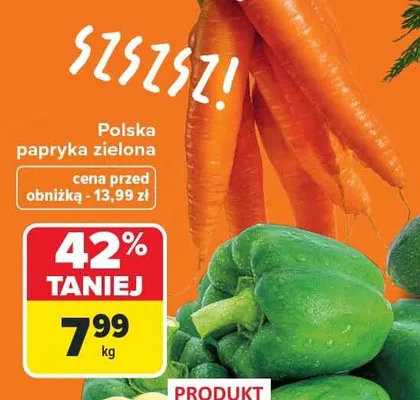 Papryka zielona Polska promocja w Carrefour