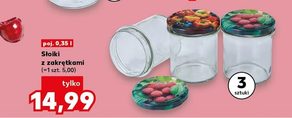 Słoiki z zakrętkami 3-pak promocja w Kaufland