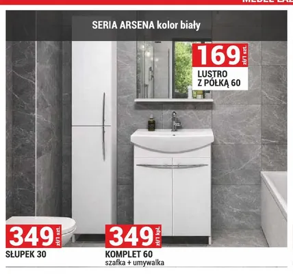 Komplet mebli łazienkowych 60 Seria Arsena promocja w Merkury Market