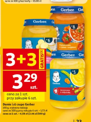 Danie Pomidorowa z ryżem i indykiem Gerber promocja w Auchan
