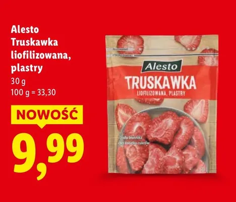 Truskawka liofilizowana, plastry promocja w Lidl