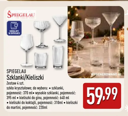 Kieliszki do martini 4-pak Spiegelau promocja w Aldi