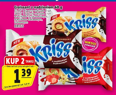 Croissant z nadzieniem waniliowo-kakaowym Kriss promocja w Prim Market