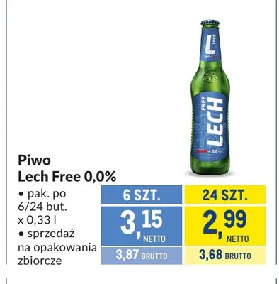 Piwo bezalkoholowe Lech promocja w Makro