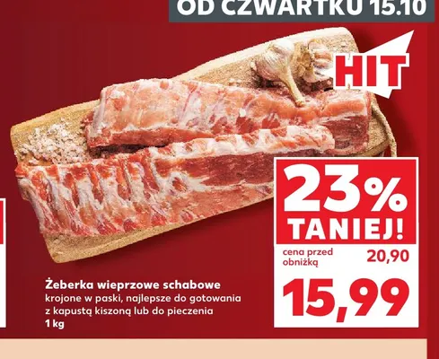 Żeberka wieprzowe schabowe krojone w paski promocja w Kaufland