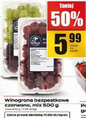 Winogrona bezpestkowe czerwone, mix 500 g promocja w Supeco