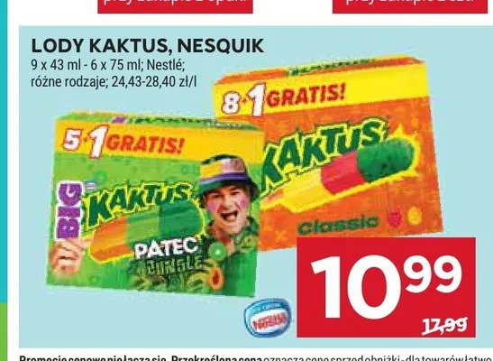 Lody Kaktus Classic 9-pak promocja w Stokrotka