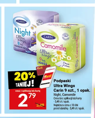 Podpaski Ultra Wings Camomile Carin promocja w Twój Market