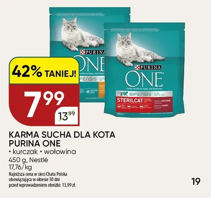 Karma sucha dla kota Purina One kurczak promocja w Chata Polska