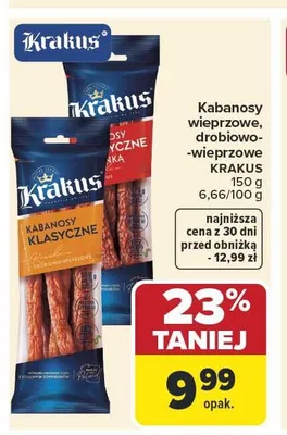 Kabanosy Krakus promocja w Carrefour Market