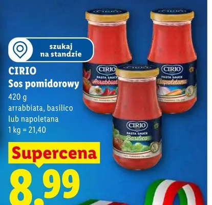 Sos pomidorowy CIRIO basilico promocja w Lidl