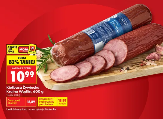 Kiełbasa żywiecka Kraina Wędlin promocja w Biedronka