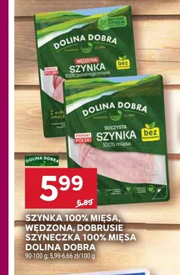 Szynka wędzona 100% mięsa Dolina Dobra promocja w Stokrotka