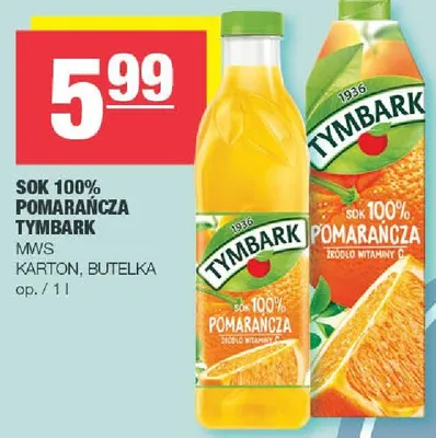 Sok 100% pomarańcza promocja w SPAR