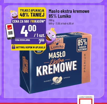 Masło ekstra kremowe Lumiko 85% promocja w POLOmarket