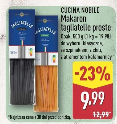Makaron tagliatelle proste klasyczne promocja w Aldi