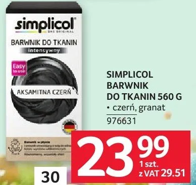 Barwnik do tkanin SIMPLICOL 560 G promocja w Selgros
