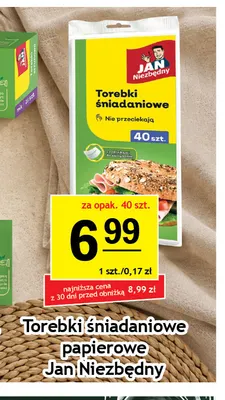Torebki śniadaniowe papierowe Jan Niezbędny promocja w Gram Market