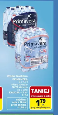 Woda źródlana Primavera promocja w Carrefour