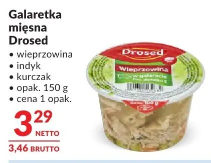 Galaretka mięsna Drosed wieprzowina indyk kurczak promocja w Makro