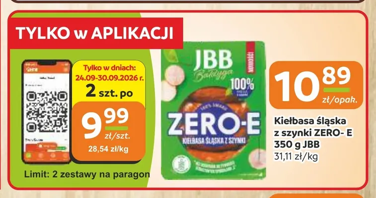 Kiełbasa śląska z szynki Zero-E JBB promocja w Gama