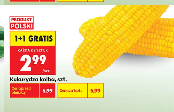 Kukurydza kolba polska promocja w Biedronka