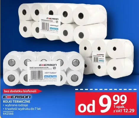 Rolki papier toaletowy Emerson termiczne promocja w Selgros