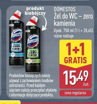 Żel do WC - zero kamienia DOMESTOS promocja w Aldi